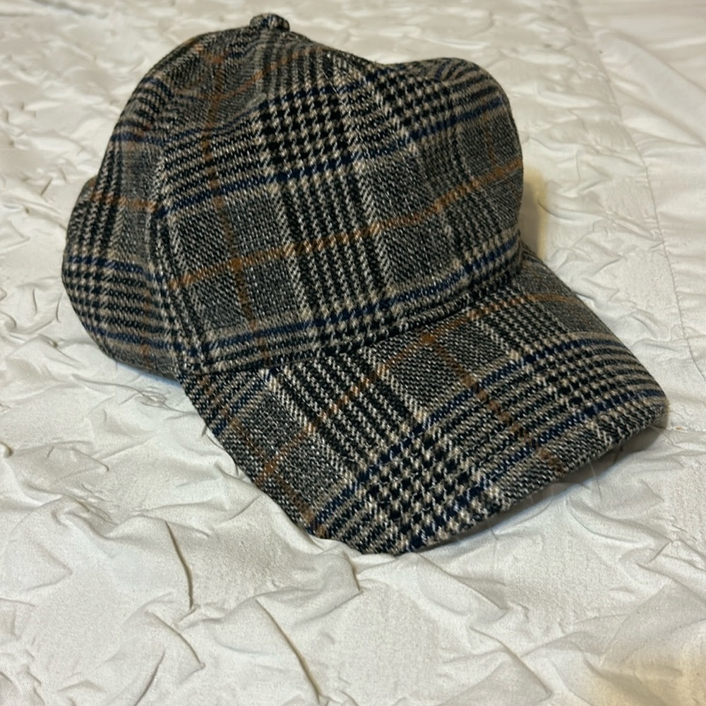 Madewell Glen plaid wool baseball cap.